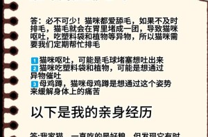 猫咪的猫草饮食计划（合理的喂食时间和频率是维持猫咪健康的关键）